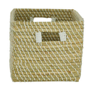 Panier de rangement décoratif en jonc de mer naturel accessoire décoratif tissé pour la maison - Product Image 6
