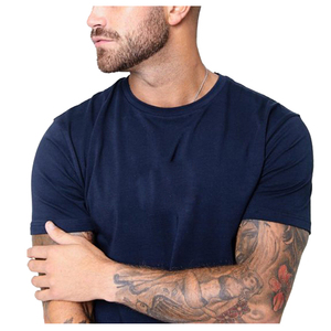 T-shirts pour hommes OEM de haute qualité, personnalisés, 100% coton peigné, col rond, manches courtes, respirants, grande taille, épaules tombantes - Product Image 2