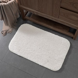 Minimalist Rectangle Bath Mat Solid Color Microfiber With Rubber Backing Absorbent For Bathroom Floor - Product Image 2