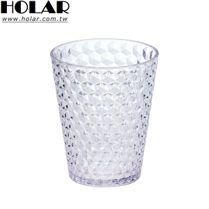 [Holar] Taiwan Made Luxury Glass-Like Clarity Diamond Embossed Design 13oz <b>Plastic</b> <b>Drinking</b> <b>Cups</b> for Bars Cafes Outdoor - Product Image 1