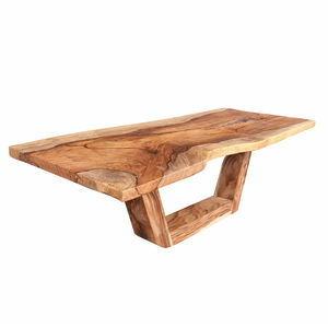 Mesa de Centro de Lujo con Patas en U de Madera Maciza de Suar Orgánica con Borde Natural para Sala de Estar Moderna, Muebles para Proyectos Hoteleros - Product Image 4