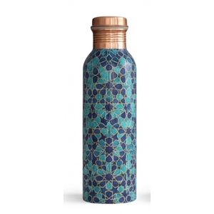 Bouteille d'eau 100% cuivre pur, design floral personnalisé, anti-fuite, en métal, pour le sport, idéale pour les cadeaux d'entreprise - Product Image 4