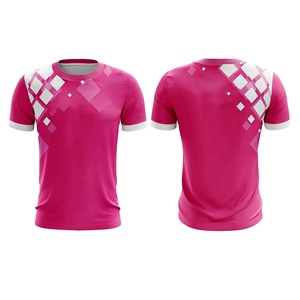 Men's Pink Geometric Pattern Short Sleeve O Neck Quick Dry Sports T-<b>Shirt</b> Regular Fit Sublimation Print <b>100</b>% <b>Polyester</b> - Product Image 3