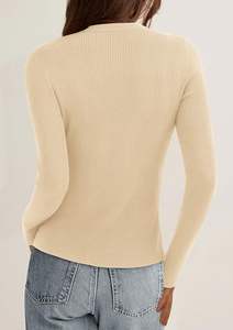 Cárdigan Personalizado OEM y ODM para Mujer, Chaqueta de Punto con Botones al Frente, Cárdigan de Manga Larga - Product Image 5