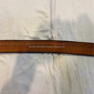 Fabrication de qualité, ceinture décontractée bicolore en cuir véritable pour homme avec boucle ardillon réglable en alliage - Product Image 3
