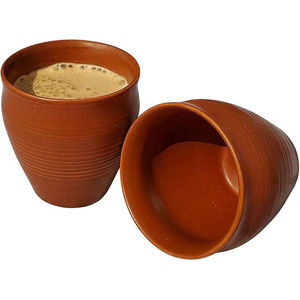 Kulhad en céramique, couleur terre cuite minimaliste, décoration moderne pour la maison - Product Image 2