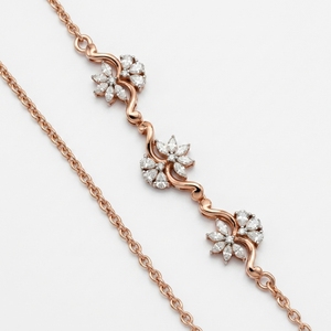 Luxury Pear Marquise & Round Diamond Necklace in 9K <b>Rose</b> Gold for Women - Product Image 3