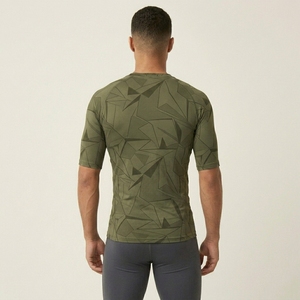 Camiseta Deportiva Personalizada OEM para Hombre, con Logotipo Frontal, Manga Corta, Compresión, para Fitness, Gimnasio, Entrenamiento, Ropa Deportiva de Alto Rendimiento - Product Image 2