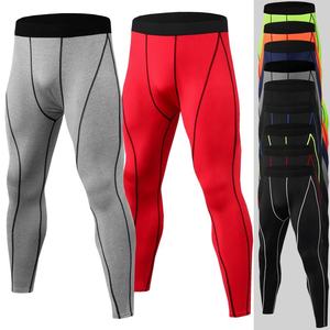 FLOW FORGE LTD <b>Men's</b> Gray Full Length <b>Compression</b> <b>Leggings</b> Elastic Black Waistband Patterned Spandex/Polyester 220g Athletic - Product Image 4