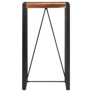 Tavolo da Bar in Legno Massello di Acacia e Acciaio, Colore Marrone e Nero - Product Image 2