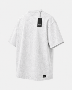 บริการ OEM เสื้อยืดโอเวอร์ไซส์ผู้ชาย ผ้าฝ้าย 100% ระบายอากาศ แห้งเร็ว ซักย้อมสีแบบแอซิดวอช น้ำหนัก 220 กรัม ทรงหลวม สไตล์วินเทจ - Product Image 3