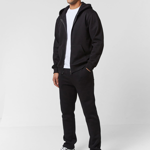 High Quality Breathable 100% Cotton Oversized Zip-Up Hoodie Jogger Two-Piece Sporty Embroidered Plain Men's <b>Sweat</b> Suit <b>Set</b> - Product Image 6