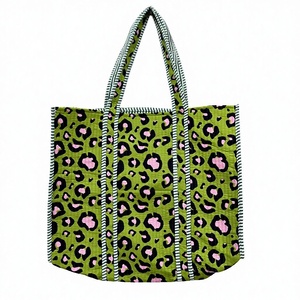 Bolsa de Mano Impermeable de Algodón con Estampado de Leopardo Verde, Gran Capacidad, Reutilizable, Ecológica, para Compras, para Mujer - Product Image 2
