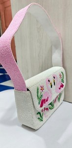 กระเป๋าถือทรงสี่เหลี่ยมผืนผ้า ALI FASHION ART งานฝีมือปักลูกปัดแก้วลายผีเสื้อหลากสีสัน งานฝีมือสิ่งทอ ซักได้ ใช้ได้ทุกวัน - Product Image 1