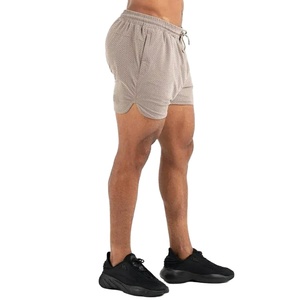 Shorts de sport 2-en-1 pour homme, style streetwear, polyester/coton, motif uni, séchage rapide, taille élastique 5'', poches, sur mesure - Product Image 4