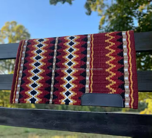 Almohadillas de sillín tejidas a mano DE DOBLE TEJIDO de lana de Nueva Zelanda de la mejor calidad, colores atractivos, manta de caballo para espectáculo occidental - Product Image 1