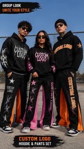 Ensemble survêtement homme grande taille personnalisé imprimé, sweat à capuche épais en molleton de coton et pantalon de survêtement ample, style streetwear hiver - Product Image 3