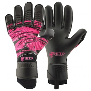 Gants de gardien de but de football professionnels, latex allemand, dos en silicone injecté, rouleaux négatifs pour le pouce, sangles attachées - Product Image 1