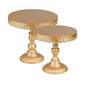 Highest Quality Designer Metal <b>Cake</b> <b>Stand</b> <b>Set</b> Of 2 Designed To Elevate Food Presentation Standards - Product Image 1