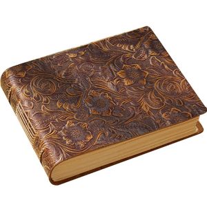 Leather Bound Sewing Binding A5 Cute <b>Floral</b> Embossed Travel Diary Journal Gift <b>Notebook</b> - Product Image 1