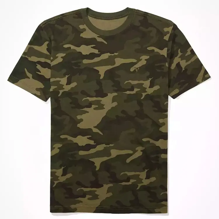 100% कपास टी शर्ट के लिए पुरुषों camo पैटर्न लघु बांह की शर्ट थोक