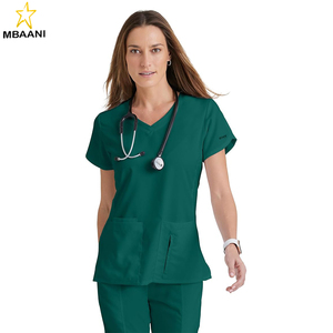 <b>Scrub</b> Top & <b>Scrub</b> Set for Women, Crossover V-Neck, Fitted <b>Back</b> Super-Soft Women's <b>Scrub</b> Top - Product Image 1