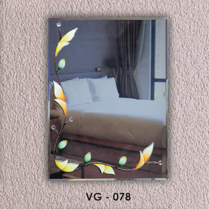 Durable Minimalist <b>Mirror</b> with Elegant V-Groove Design with Clear Reflection Glass <b>Wall</b>-Mounted Frameless Art Decor - Product Image 3