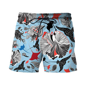 Nouveaux shorts de plage pour hommes de haute qualité, imprimés par transfert thermique, solides, à séchage rapide, avec cordon de serrage, en polyester tricoté 220g - Product Image 4