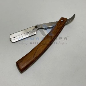 Top Selling MAMAZ YARA Barber Straight <b>Wooden</b> Razor Stainless Steel <b>Swing</b> Lock Single Blade Shaving Razor Professional Hair Cutt - Product Image 5