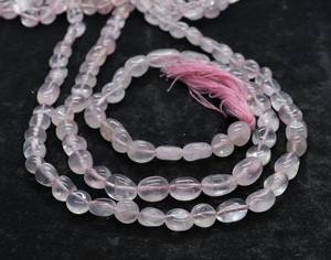 ลูกปัดโรสควอตซ์ทรงก้อนเรียบขนาด 6x8-7x9 มม. ลูกปัดพลอยควอตซ์สีชมพูขัดเงา 13 นิ้ว ลูกปัดโรสควอตซ์ธรรมชาติแบบเรียบ - Product Image 4