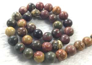 Perles de pierre précieuse rondes lisses en jaspe rouge naturel pour la fabrication de bijoux, vente en gros - Product Image 3