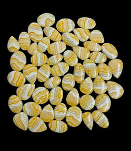 Agate en dentelle jaune naturelle Cabochon de pierres précieuses en vrac poli mélange forme toutes tailles Cabochon en cristal pour la fabrication de bijoux pierres précieuses - Product Image 4