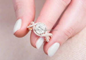 แหวนหมั้นทอง14K สำหรับผู้หญิงแหวนแต่งงาน igi/gia ได้รับการรับรองห้องปฏิบัติการปลูกเพชรและเพิร์ลสไตล์วินเทจสำหรับงานปาร์ตี้ - Product Image 3