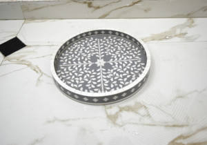 Plateau de service en bois de meilleure qualité fait à la main avec incrustation de nacre Forme personnalisée Ramadan et Eid pour la cuisine - Product Image 3