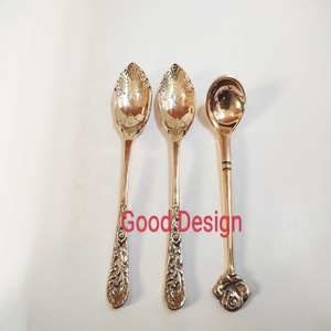 2021 Hot Selling High Quality Palm Tree Handle <b>Flatware</b> and Gold Teaspoon Cutlery Set - Product Image 4
