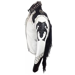 Chaqueta de Moda Unisex Personalizada en Color Piel de Vaca, Estilo Punk Vintage, con Púas Largas, Transpirable, Ecológica y Resistente al Viento - Product Image 5