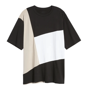 T-shirt en coton sur mesure à épaules tombantes, couleur unie, grande taille, col rond, pour usage décontracté, vente en gros - Product Image 1