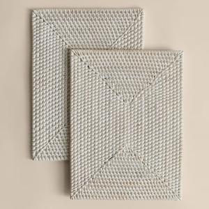 Handwoven Rattan <b>Placemat</b> <b>Rectangle</b> Natural Table Mat Dining <b>Placemat</b> Boho Table Setting Decor Perfect For Home Kitchen Dining - Product Image 1