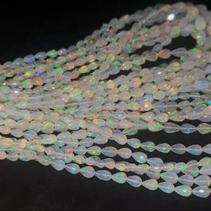Cuentas de Ópalo Natural Etíope al por Mayor, Facetadas en Forma de Lágrima, 7-9 mm, Briolette, Perforación Recta, Tamaño de Hilo de 17 Pulgadas para la Fabricación de Joyas - Product Image 3