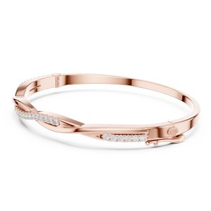 Bracelet rigide tendance en diamant de laboratoire taillé 0,7 carat, plaqué or rose 18 carats rhodié, idéal pour cadeau de luxe, fêtes, mariages ou usage quotidien pour femme - Product Image 1