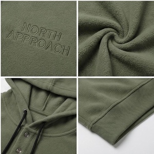 Sudadera con Capucha para Hombre North Approach, Logotipo Bordado, Corte Regular, Color Sólido, Estilo Casual para Otoño - Product Image 4