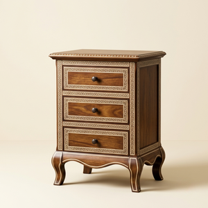 Table d'appoint en bois avec incrustations en os, faite à la main, durable, décoration intérieure, pièce d'appoint de luxe, artisanat moderne, cadeau - Product Image 1