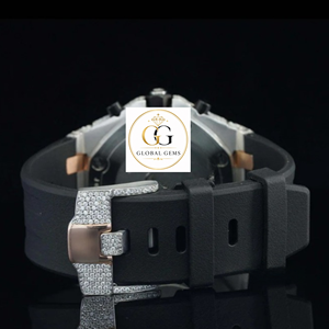 Good Quality Hip Hop Jewelry Moissanite Diamond White Yellow Dial Watch Stainless Steel Band Glass Available at Export Price - Product Image 1