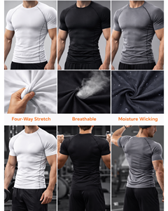 Camiseta Deportiva de Compresión de Secado Rápido para Hombre, para Correr, Ciclismo, Verano, Trotar, Deportes - Product Image 1