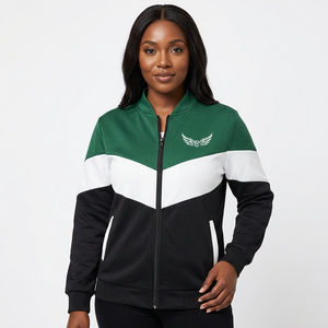 <b>Men's</b> Color Blocking <b>Jacket</b> Green <b>White</b> Black Stand Collar Zipper Sporty Style Autumn Wear - Product Image 6