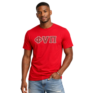 Camiseta Kappa Alpha Psi Old Skool Phi Nu Pi con 3 Letras, Roja, Ropa de Fraternidad Griega con Diseño Vintage, Comodidad y Estilo Atemporal - Product Image 1