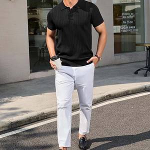 Camisa de Manga Corta para Hombre, Diseño Personalizado, Tela de Lona de Poliéster/Algodón, Corte Regular, Patrón Sólido, Antiarrugas, Logotipo Personalizado - Product Image 2