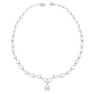 Collar de Mujer Moderno con Eslabones Infinitos de Oro de 14K y Racimo de Diamantes Cultivados en Laboratorio, Fabricante Internacional de Joyería al por Mayor y al por Menor OEM - Product Image 1