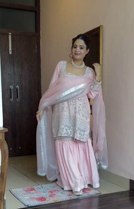 Colección de ropa de fiesta para mujer Faux Georgette Salwar Suit para mujer ropa india y pakistaní Diwali Salwar Kameez - Product Image 2