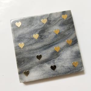 Posavasos de mármol de resina de terrazo negro, posavasos decorativos elegantes para mesa de centro, comedor y Bar, regalo único de inauguración de la casa - Product Image 2